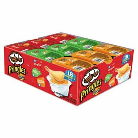 KELLOGGS Pringles, Potato Chips, Variety Pack, 0.74 Oz Canister, 18PK 18251